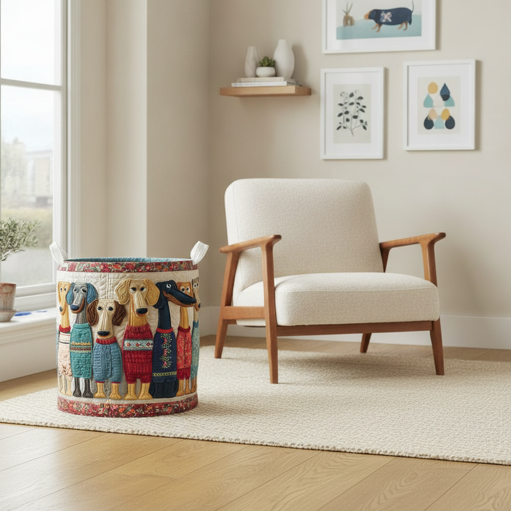 Happy Dachshunds Laundry Basket