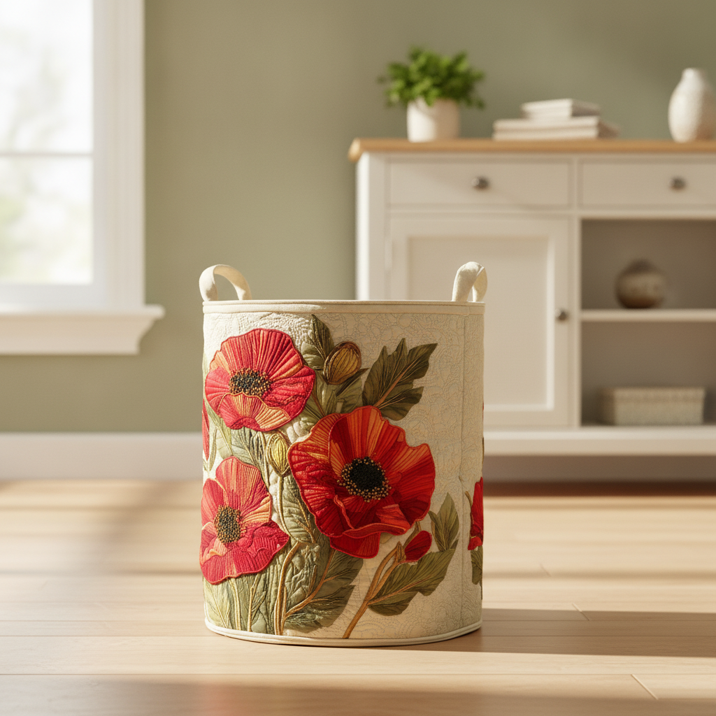 Scarlet Poppy Dream Laundry Basket