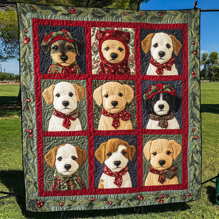 Adorable Puppy Snowflakes Blanket
