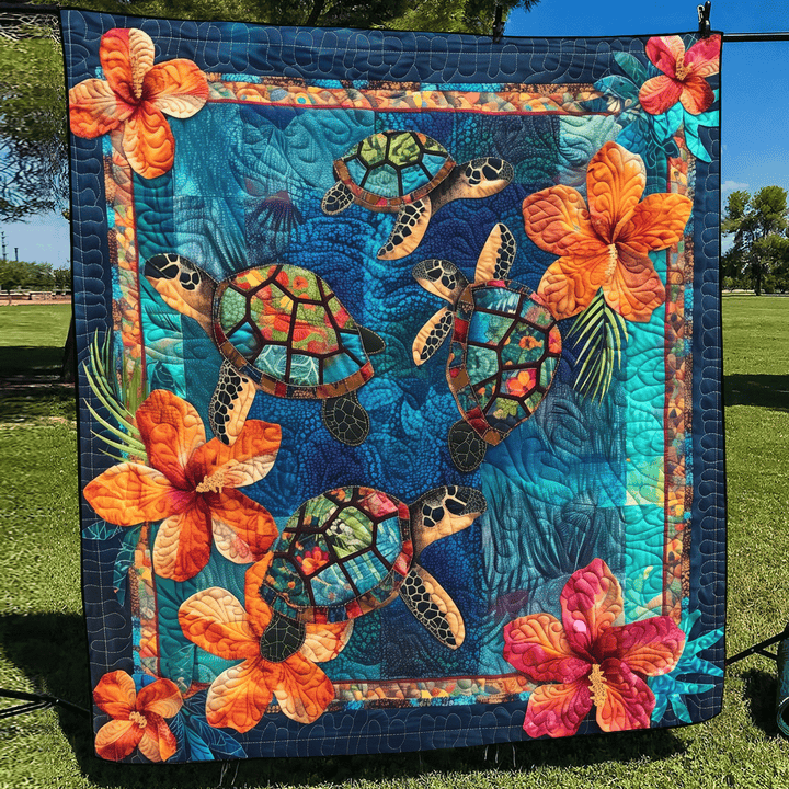 Aqua Turtle Blanket