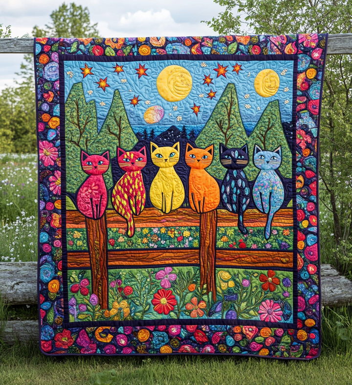 Artistic Night Cat Blanket