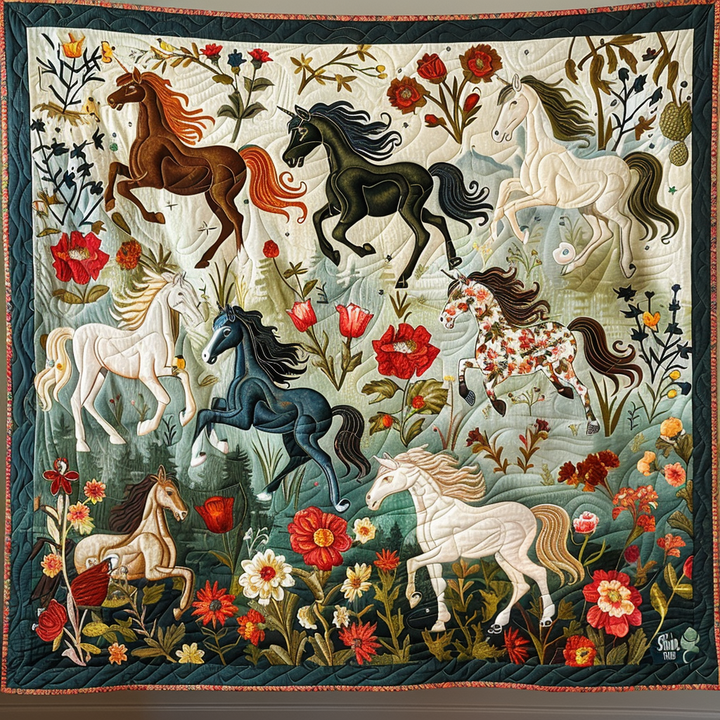Artistic Mystical Steeds Blanket