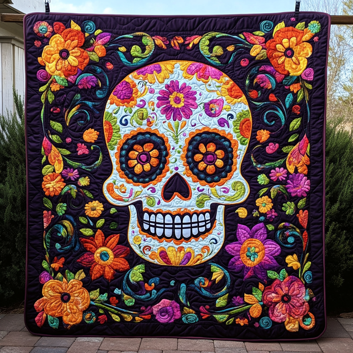 Artistic Sugar Skull Blanket