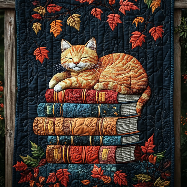 Autumn Book Kitten Blanket