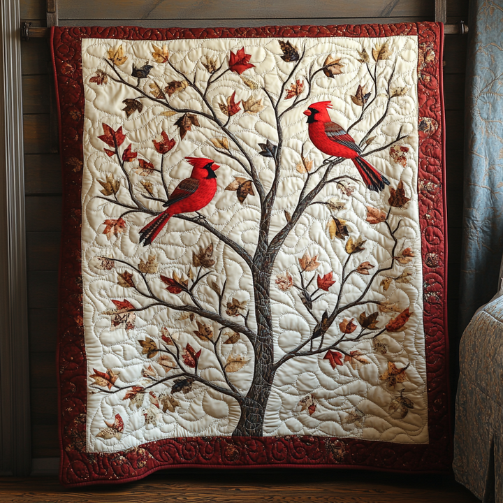 Autumn Cardinal Tree Blanket