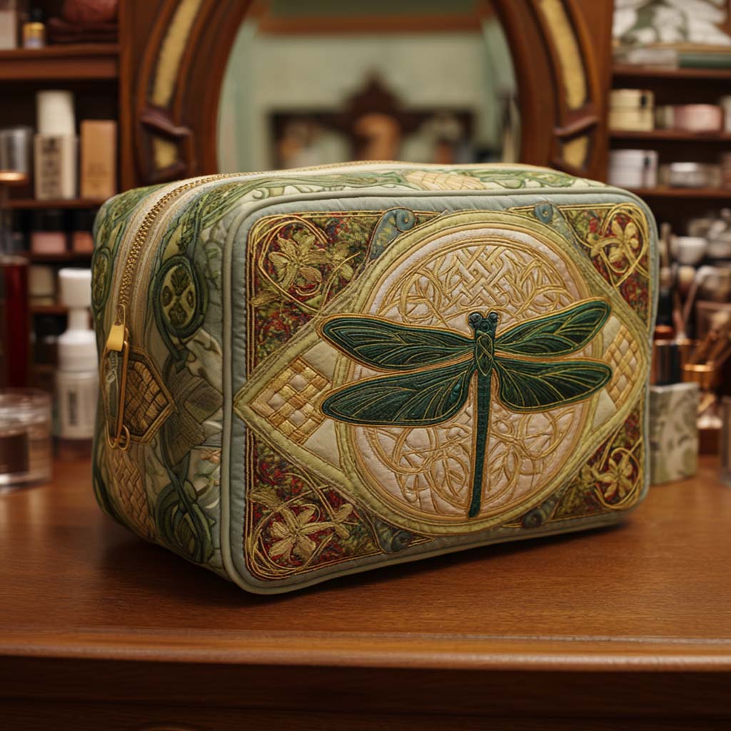 Azure Skies Quilted Makeup Bag