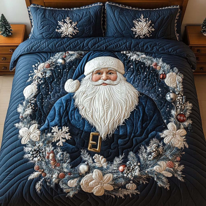 Blue Santa 3-Piece Bedding Set