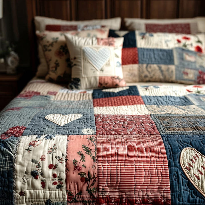 Blush Heart Story 3-Piece Bedding Set