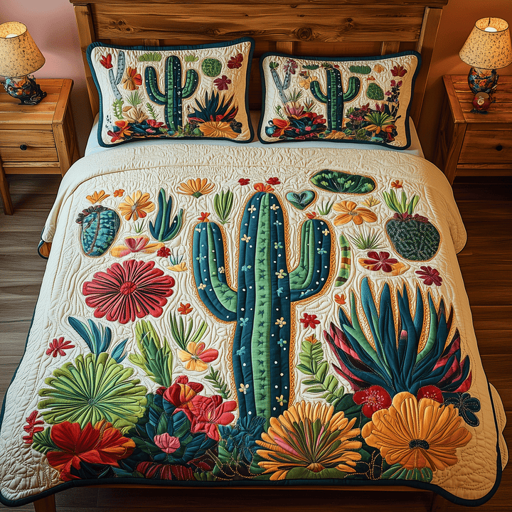 Botanical Cactus 3-Piece Bedding Set