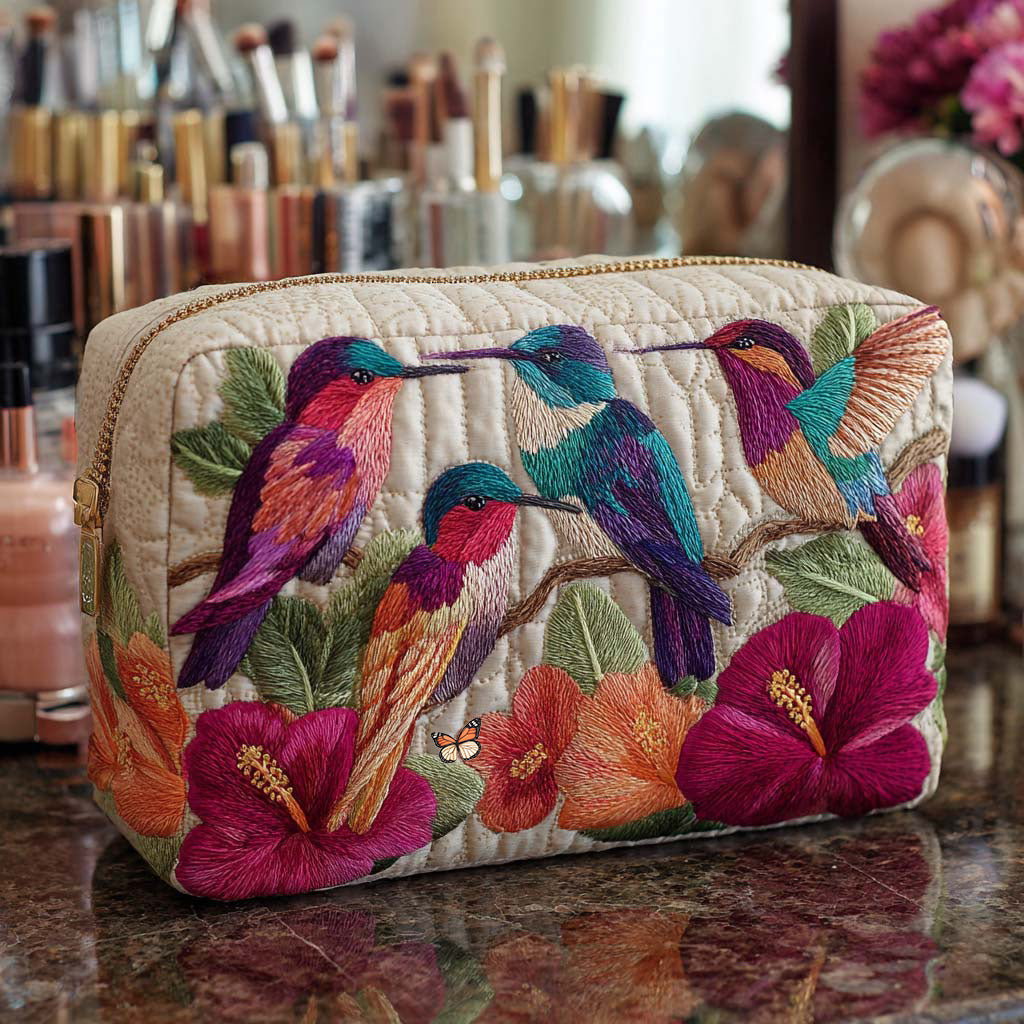Bright Nectar Quilted Makeup Bag