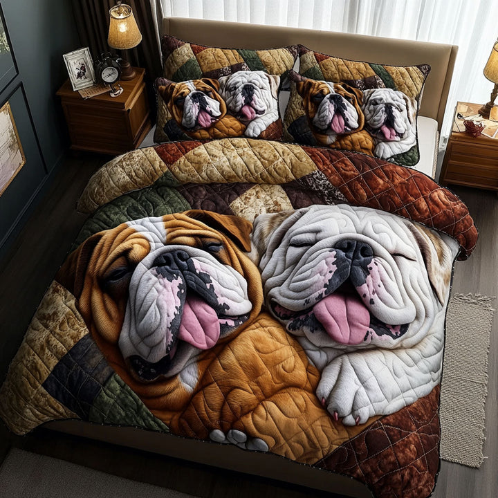 Bulldog Hugs 3-Piece Bedding Set