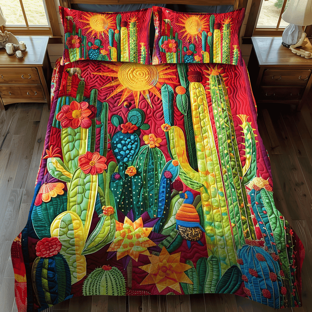Cactus Garden Vista 3-Piece Bedding Set