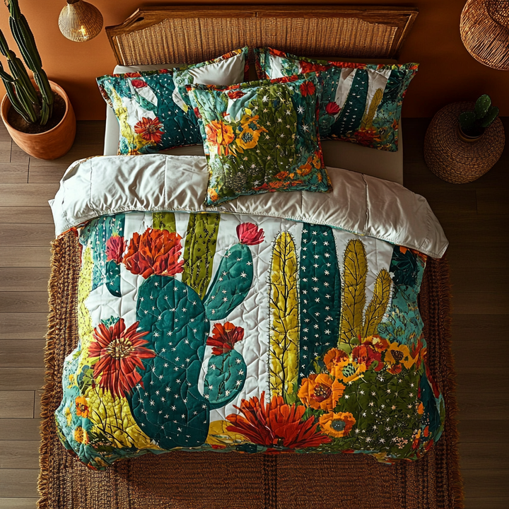 Cactus Bloom Harmony 3-Piece Bedding Set