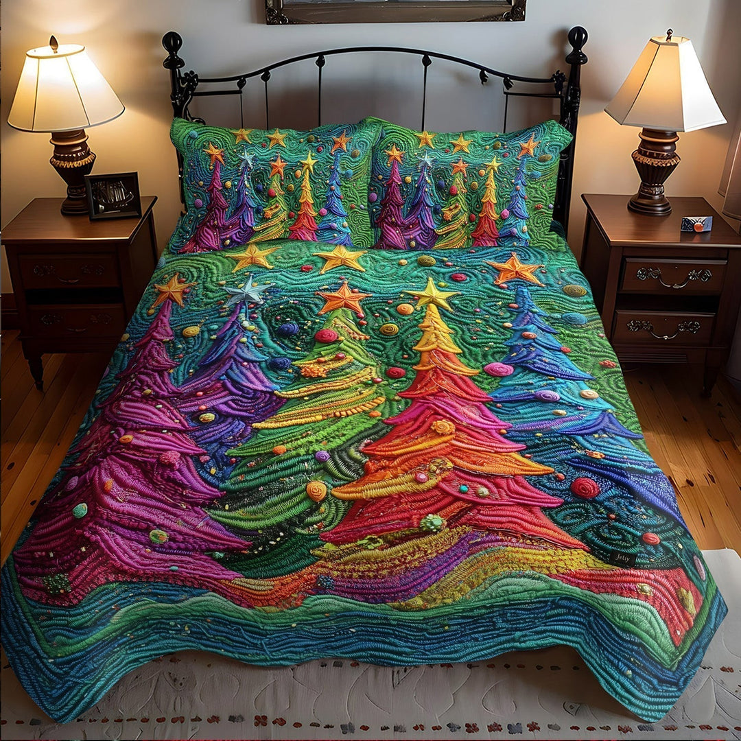 Christmas Star Pines 3-Piece Bedding Set