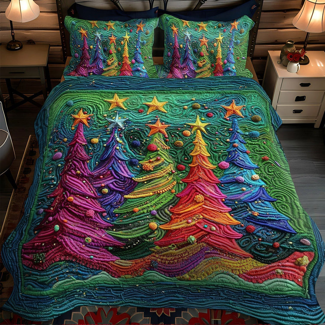 Christmas Star Pines 3-Piece Bedding Set