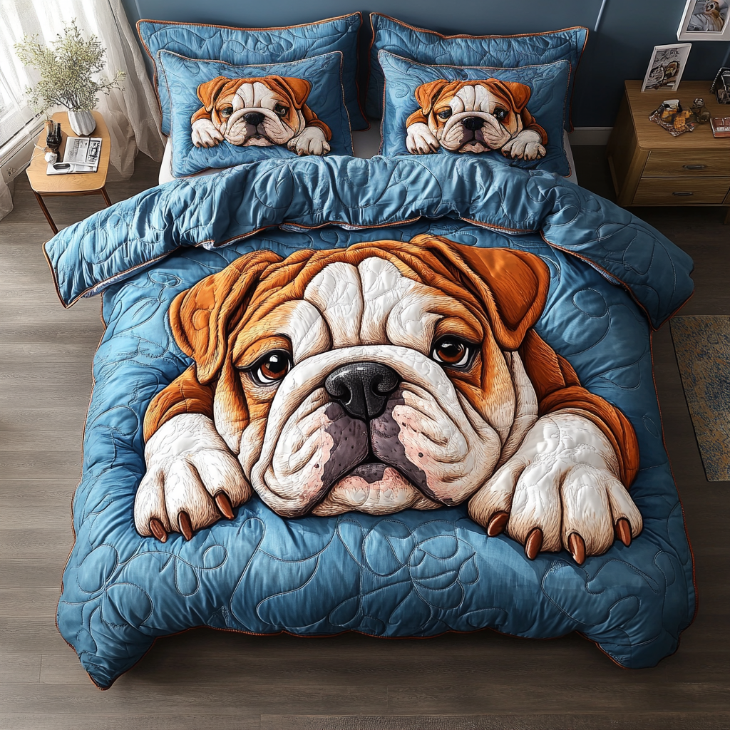 Cozy Bulldog 3-Piece Bedding Set