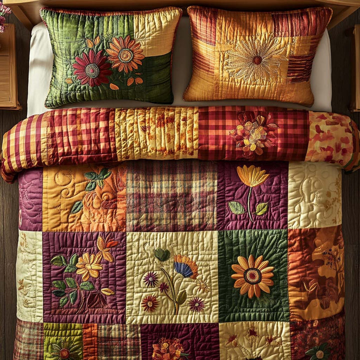 Cozy Floral Autumn 3-Piece Bedding Set