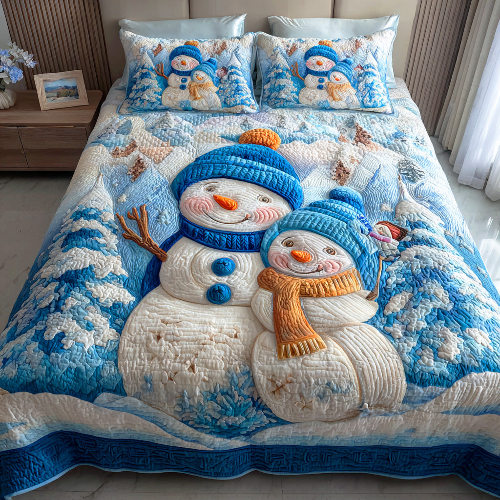 Snowmen Wonderland 3-Piece Bedding Set