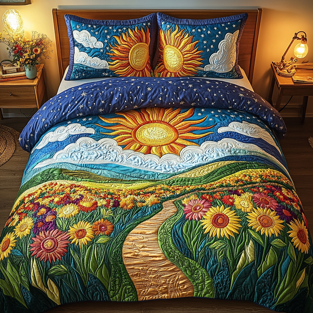 Floral Sunrise 3-Piece Bedding Set