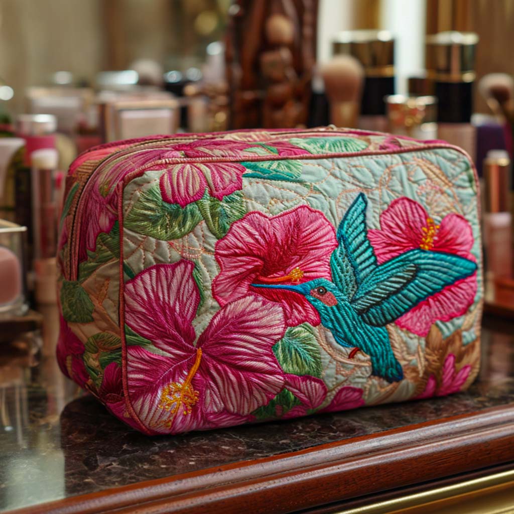 Flowers Delight Quilted Makeup Bag