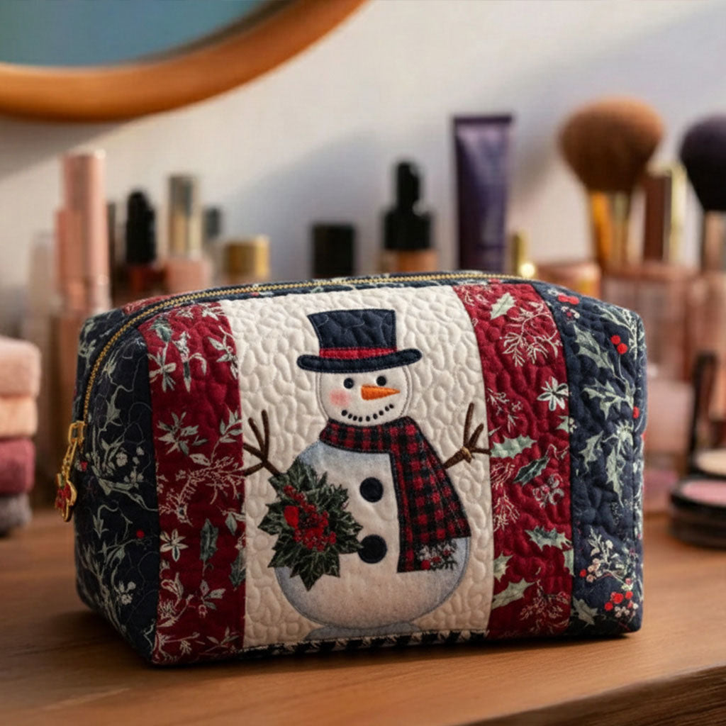 Frosty Cheer Quilted Makeup Bag
