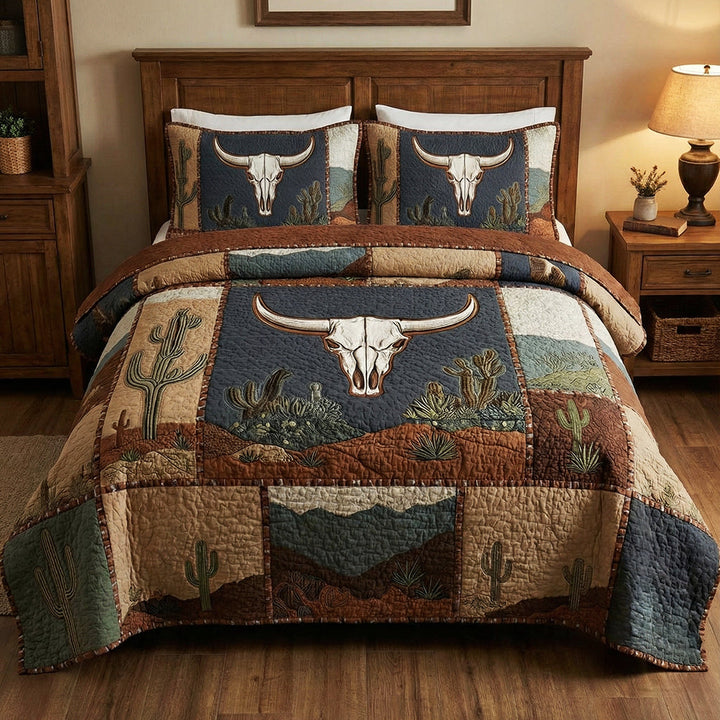 Sagebrush Longhorn Desert 3-Piece Bedding Set