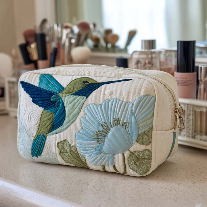 Glittering Wings Quilted Makeup Bag