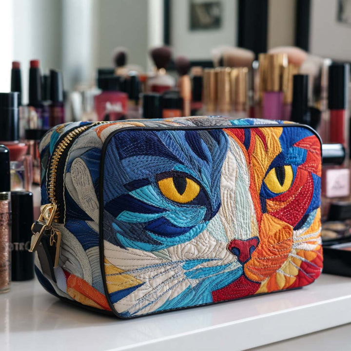 Golden Eyes Quilted Makeup Bag