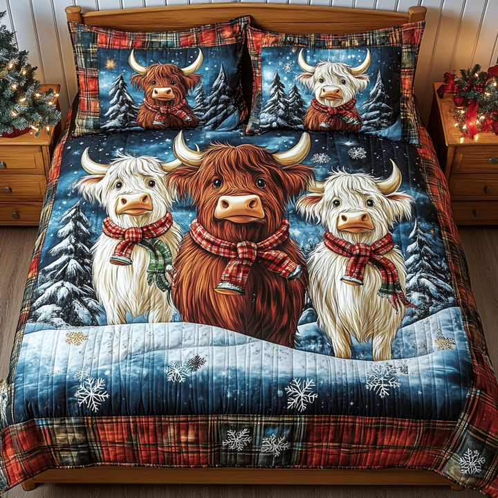 Highland Cow Serenity 3-Piece Bedding Set