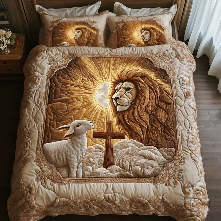 Lion and Lamb Light 3-Piece Bedding Set