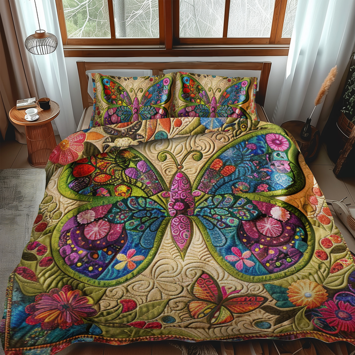 Mandala Butterflies 3-Piece Bedding Set