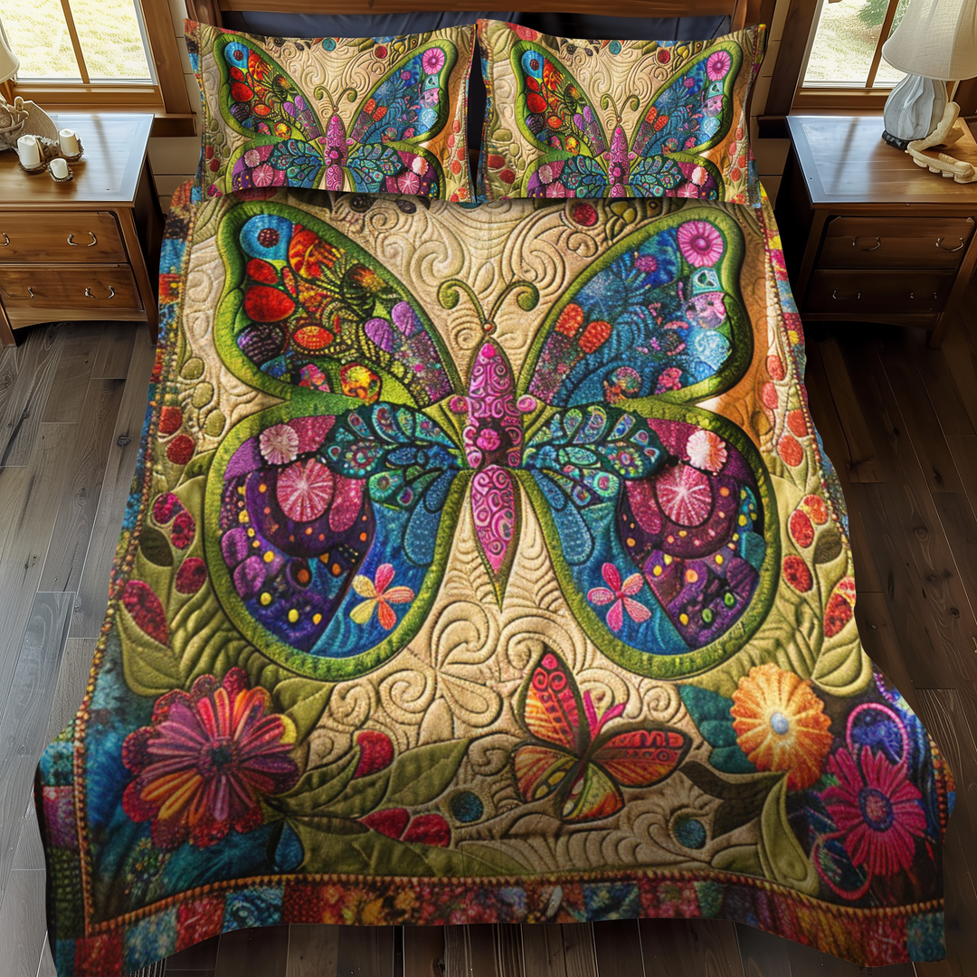 Mandala Butterflies 3-Piece Bedding Set
