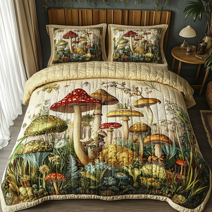 Mushroom Dreams 3-Piece Bedding Set