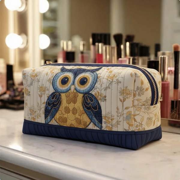Mystic Feathers Quilted Makeup Bag