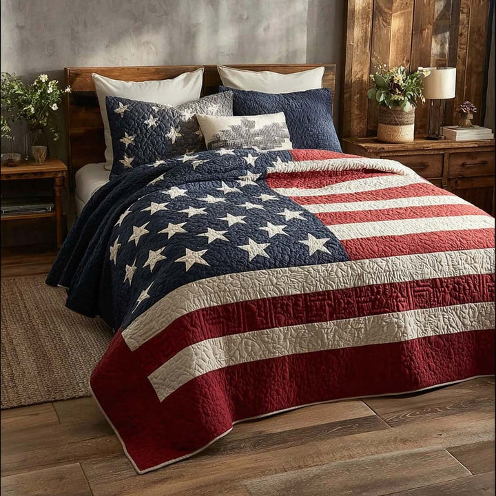 Patriotic Prairie Star 3-Piece Bedding Set