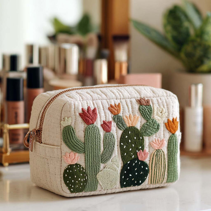 Prickly Love Quilted Makeup Bag