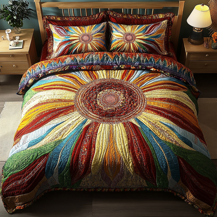 Rainbow Sunburst 3-Piece Bedding Set
