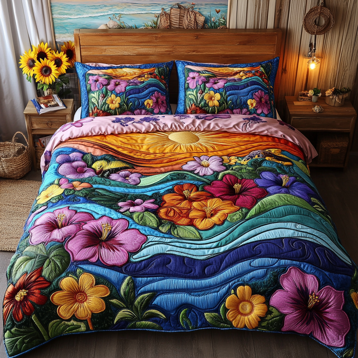 Scenic Florals 3-Piece Bedding Set