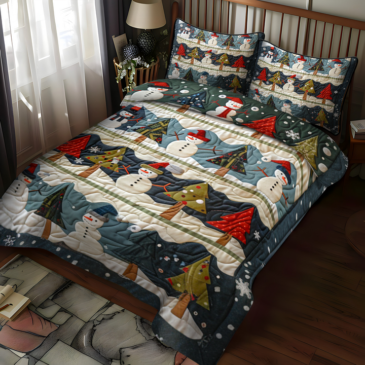 Snowmen Smiles 3-Piece Bedding Set