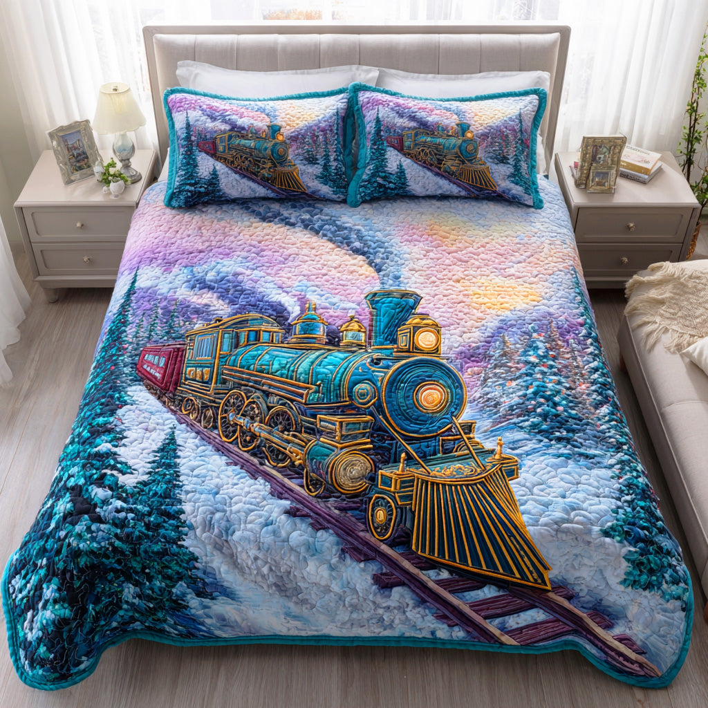 Snowy Steam Ride 3-Piece Bedding Set