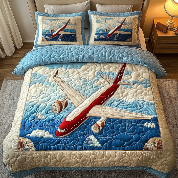 Soaring Airplane 3-Piece Bedding Set