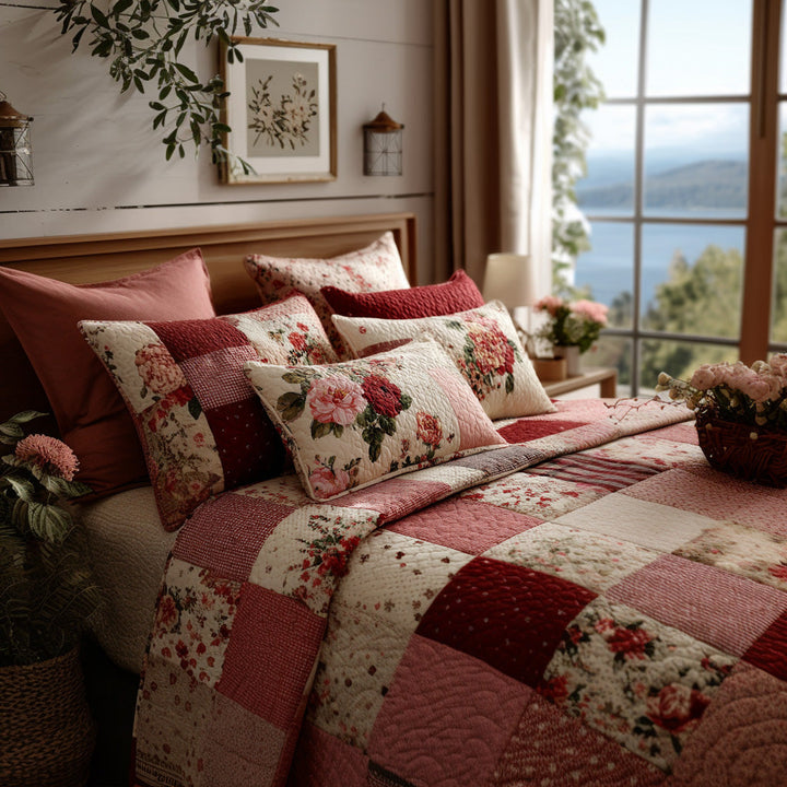 Soft Bloom Valentine 3-Piece Bedding Set
