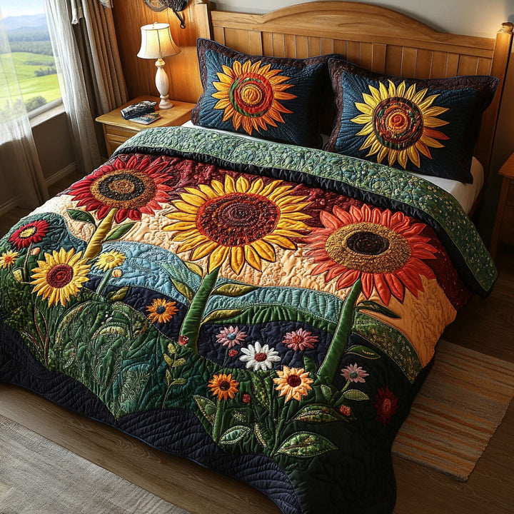 Sunkissed Petal Dreams 3-Piece Bedding Set
