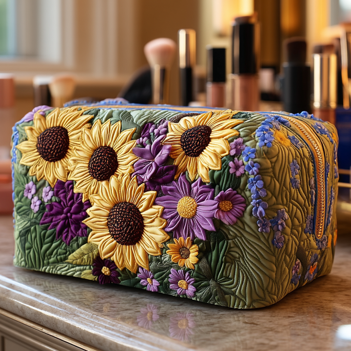 Sunshine Field Quilted Makeup Bag