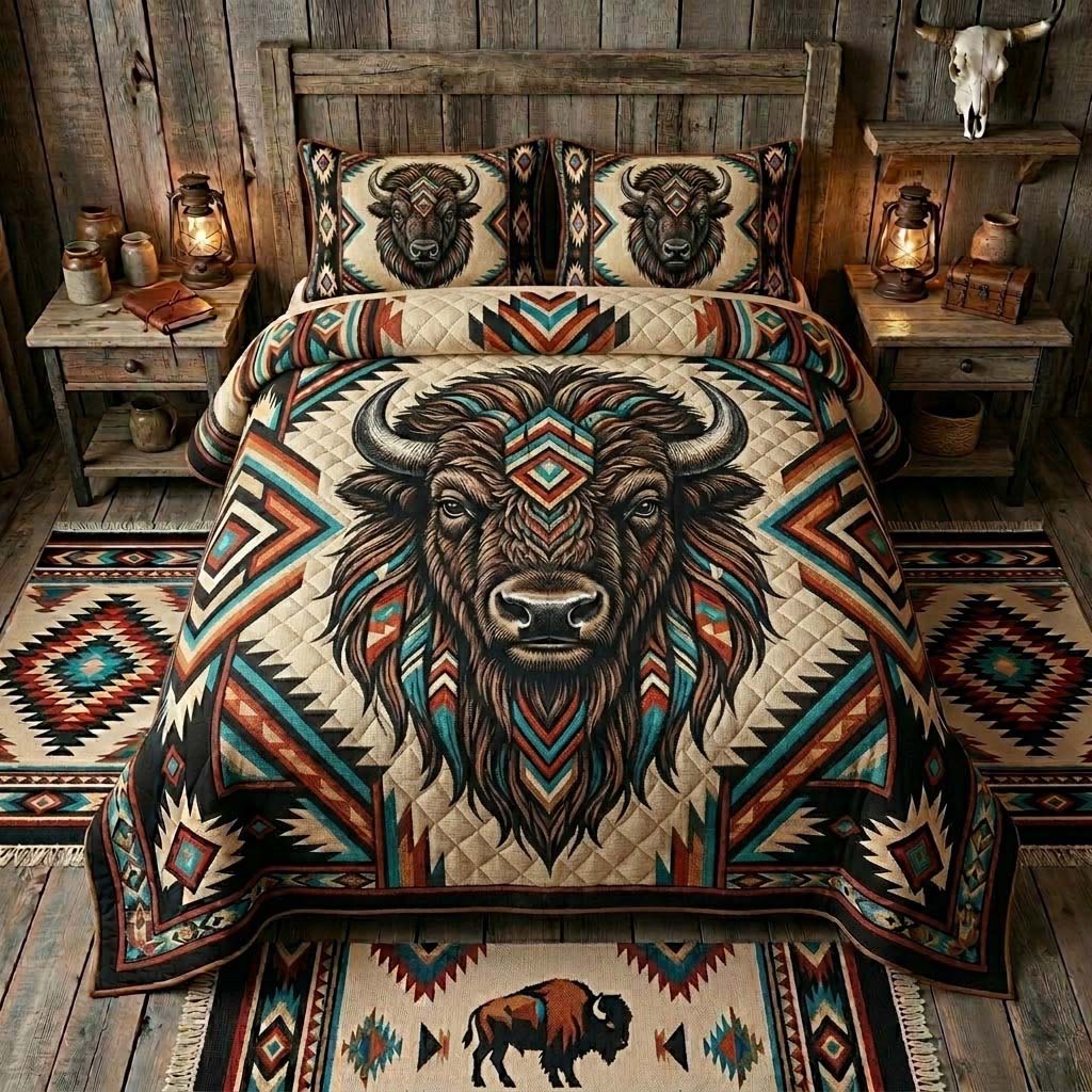 Tribal Spirit Bison 3-Piece Bedding Set