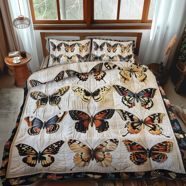 Vibrant Butterflies 3-Piece Bedding Set