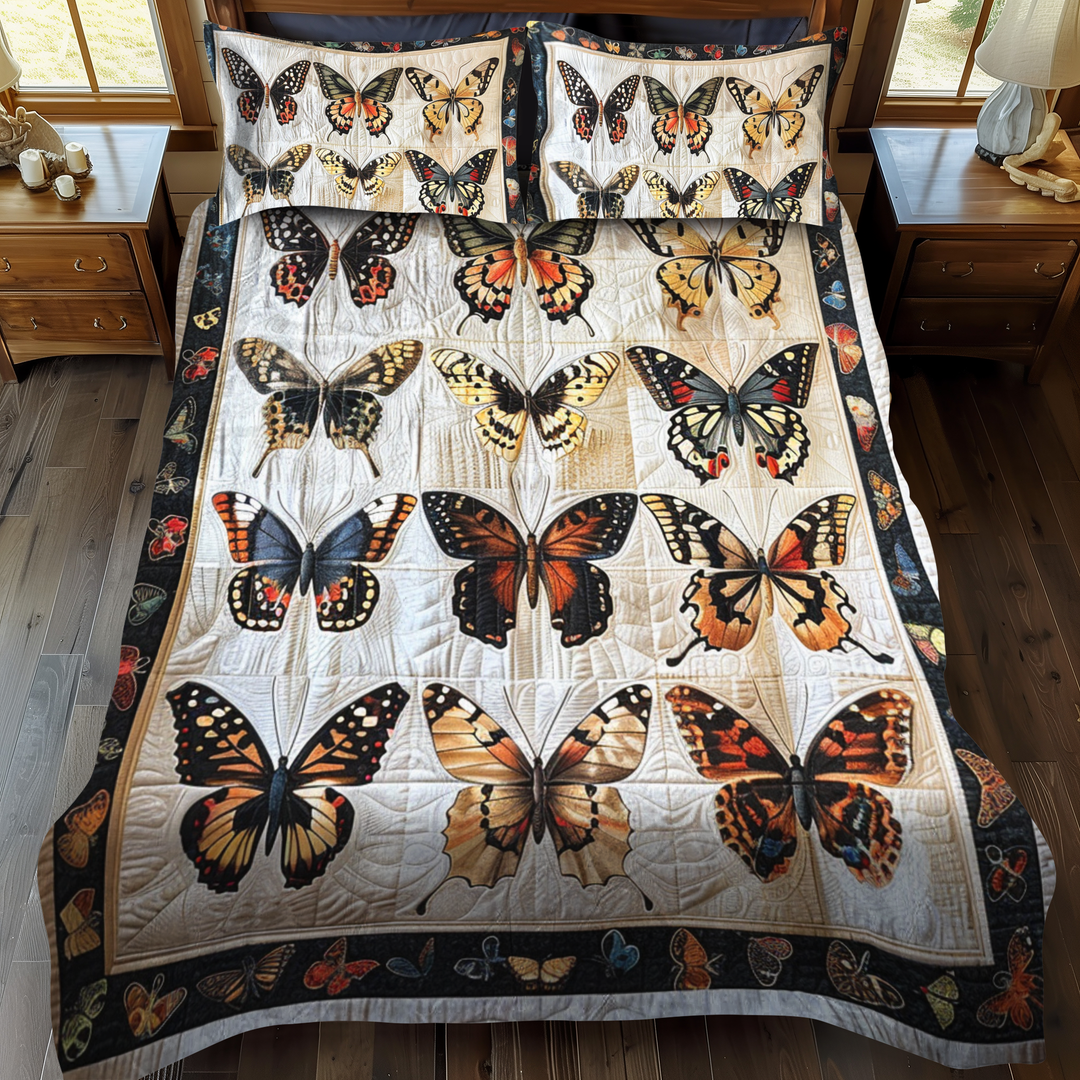 Vibrant Butterflies 3-Piece Bedding Set