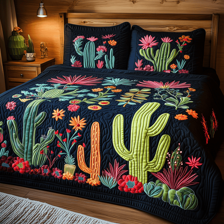 Vibrant Cactus 3-Piece Bedding Set