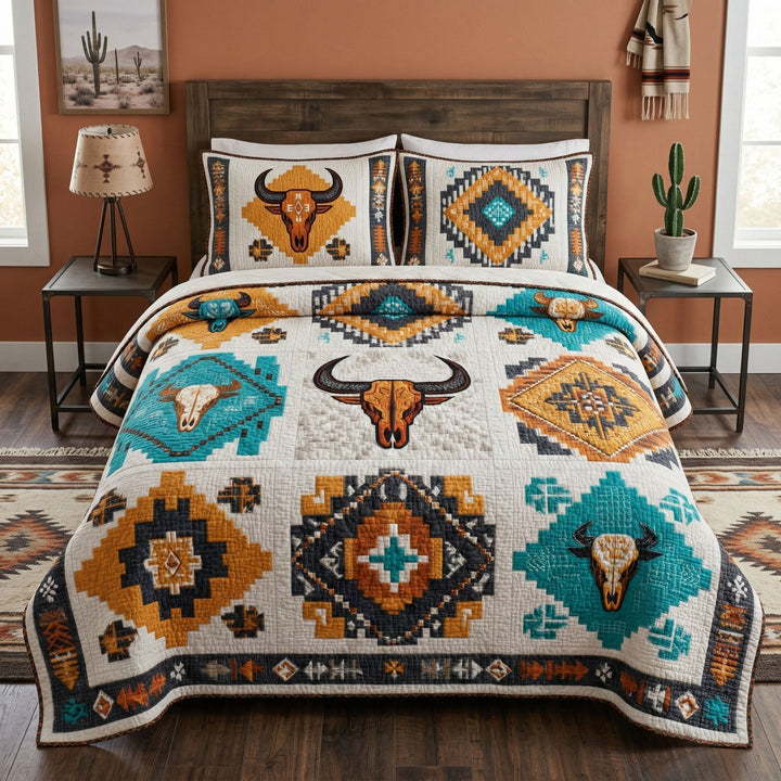 Western Skull 3-Piece Bedding Set