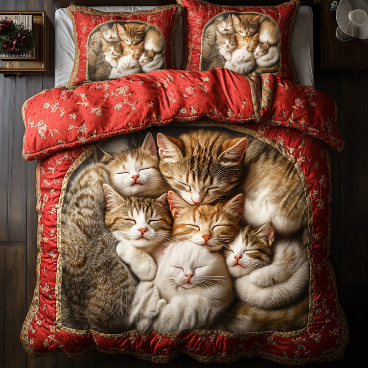 Whiskers and Dreams 3-Piece Bedding Set